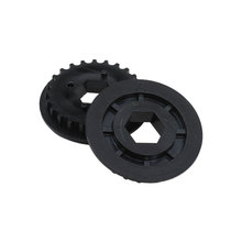24 Tooth 0.5 in. Hex Bore 5 mm HTD 9 mm Wide Plastic Pulley