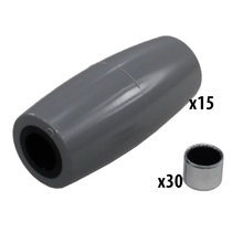 6 in. Mecanum SR Single Wheel Roller Replacement Bundle