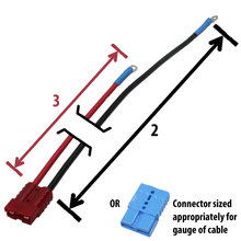 Power Cable, offset Black/Red, custom lengths up to 36 in.